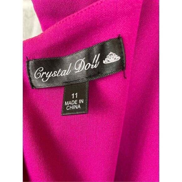 CRYSTAL DOLLS Juniors Pink Zippered Flounce Dress Size 11 New Barbie Core - Picture 4 of 8